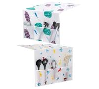 Risveglio Lot de 2 housses géométriques en PEVA pour réfrigérateur, chiffon à poussière multi-usage avec poches, four à micro-ondes, sac de rangement léger 130 x 54 cm