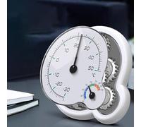 Risveglio Lot de 2 thermomètres-hygromètres mécaniques à double cadran avec batterie, moniteur de qualité de l'air intérieur, montage mural, ABS blanc