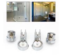 Risveglio Lot de supports de charnière en ABS chromé pour paroi de douche | Support de charnière gauche et droite en ABS chromé pour douche 6 mm