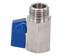 Risveglio Mini robinet à boisseau sphérique 304 pour raccord MxF en acier inoxydable 1/2" Contrôle du débit bidirectionnel eau huile gaz bleu