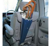 Risveglio Porte-parapluie à suspendre à l'arrière de la voiture, grand sac de rangement en PVC transparent avec manchon, 1 ou 3 parapluies, pochette de rangement pliable et imperméable, beige