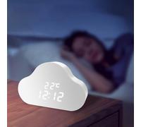 Risveglio Réveil numérique nuage, veilleuse LED lumineuse, 3 | Réveil créatif en forme de goutte de pluie, affichage de la température en temps réel, secouer