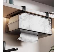 Risveglio Support mural en acrylique sans perçage, boîte de rangement à suspendre, chambre à coucher, dortoir, salle de bain, distributeur carré moderne en fer PET gris transparent
