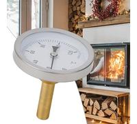Risveglio Thermomètre bimétallique de 63 mm avec gaine en laiton, 0 à 120 degrés pour cadran, jauge de température, chaudière, chauffage, eau, huile, air, pour boîtier en acier inoxydable