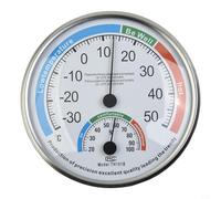 Risveglio Thermomètre d'ambiance analogique et hygromètre, facile à lire, contrôle de la température pour maison, jardin, laboratoire, blanc