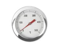 Risveglio Thermomètre de four en acier inoxydable 0-500°, 52 mm pour grand | Jauge de température pour grille de barbecue à cadran pour rôtir, haute résistance à la chaleur, argenté