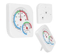 Risveglio Thermomètre Hygromètre Analogique Grand Cadran Intérieur Extérieur Température Humidité Mètre avec Support Maison Bureau Jaune