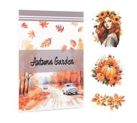 RISYPISY Noël PET/papier autocollant pour Journaling, 20 feuilles automne Scrapbooking Supplies, 126pcs autocollants Supplies Décoration Journaling Supplies