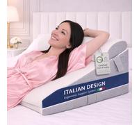 Ritalia® Coussin en coin à 3 hauteurs 60x60x30 cm | Coussin de dos pour lit et pour les veines | Coussin de siège ergonomique avec support dorsal, idéal comme oreiller de coin pour dormir et surélever