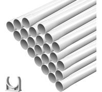 RITHRY Tube d'installation M20 - Tube vide en PVC rigide de 24 m pour câble électrique - Difficilement inflammable - Avec 50 serre-câbles - Tube de 20 mm pour installation en saillie - Blanc