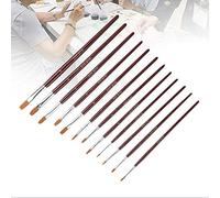 RiToEasysports Brosses à Dessin en Nylon Rouge Vin, Forte Absorption D'eau pour Gouache, Artistes de Peinture à L'aquarelle 12 Pièces (Tête plate bordeaux)