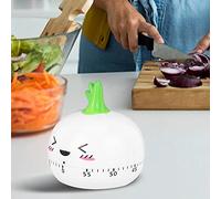 RiToEasysports Minuterie de Cuisine de Dessin animé, Outil D'alarme Mécanique Réglable de 0 à 55 Minutes pour la Cuisson, la Cuisson, L'étude, Le Fitness, Jaune, Orange, Rouge, Blanc, 1 unité (White)