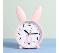 RiToEasysports Réveil à Piles au Design Mignon de Lapin pour Chambre à Coucher et Bureau, Fonctionnement Silencieux pour Un Meilleur Sommeil, Taille Compacte