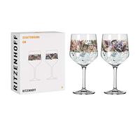 Ritzenhoff 3691001 Verre à gin 700 ml - série Schattenfauna Set N° 1, 2 pièces, Cigogne & Papillon - Made in Germany