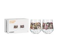 Ritzenhoff 3701002 Verre à gin 700 ml - série Schattenfauna Set N° 2-2 pièces, Leopard & Eule - Made in Germany