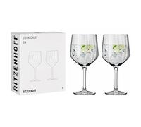 RITZENHOFF 3761001 Verre à gin 700 ml - Série étoilée n°2 - Lot de 2 avec ligne en relief,Transparent- Fabriqué en Allemagne