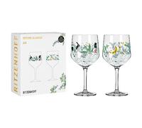 Ritzenhoff 3882001 Verre à gin 700 ml - set de 2 - série Botanic Glamour - 2 coupes avec motif étoiles-lunes - Made in Germany