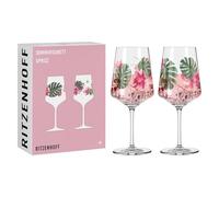 Ritzenhoff 6011001 Verre à apéritif 500 ml - set de 2 - série Sommersonett N° 1-2 pièces, motif fleurs - Made in Germany
