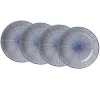 Ritzenhoff & Breker Assiettes Creuses Kit Royal Makoto, 4 pièces, 20,5 cm Diamètre, Porcelaine, Bleu/Blanc