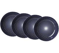Ritzenhoff & Breker Assiettes Creuses Reiko Kit Royal, 4 pièces, diamètre 20,5 cm, Porcelaine, Bleu/Blanc