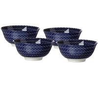 Ritzenhoff & Breker Ensemble De Bols pour Reiko Royal, 4 pièces, 15,5 cm Diamètre, 650 ML, Porcelaine, Bleu/Blanc