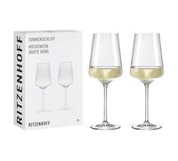 RITZENHOFF Lot de 2 verres à vin - 400 ml - Fabriqué en Allemagne | Réf. 8000003, Série Sonnenschliff, 2 verres à vin 400 ml, en cristal, lave-vaisselle
