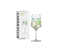 Ritzenhoff 2931017 Lot de 2 verres à apéritif 500 ml - Série rosée d'été - Pour pulvérisation, Schorle - Motif feuilles - Fabriqué en Allemagne, Vert, Rose.