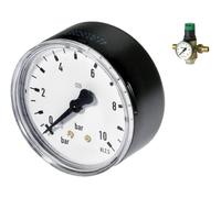 Ritzer Manomètre avec raccord 1/4" filetage arrière, 1/4", Ø 63 mm, M07M, division 0-10 bar, pour réducteur de pression Braukmann