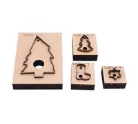 Riuulity 4 Pièces Matrices de Découpe en Cuir de Noël, Moules en Forme D'Étoile de Sapin et de Chaussette avec Lames en Acier au Carbone pour la Fabrication de Porte-clés et la Décoration