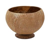 Riuulity Bol Naturel en Coque de Noix de Coco, 400ml Poli à la Main avec | Huile de Coco Biologique Traitée, Tasse Bougie Rustique pour Décoration Intérieure, Service à Salade et Acai, Rangement de