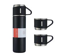 Riuulity Bouteille Thermique avec Isolation à Cinq Couches, Tasse à café Portable de 500ml pour les Voyages en Plein Air, Acier Inoxydable Durable Rose (Coffret Cadeau Noir)