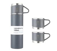 Riuulity Bouteille Thermique avec Isolation à Cinq Couches, Tasse à café Portable de 500ml pour les Voyages en Plein Air, Acier Inoxydable Durable Rose (Coffret Gris)