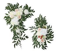 Riuulity Décorations Florales Artificielles pour de Mariage, Guirlandes | 86x50 Cm/45x30 Cm, 6 Attaches, Tissu Soie Réaliste, Intérieur/extérieur