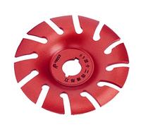 Riuulity Disque de Façonnage de Meuleuse D'angle à 12 Dents, en Acier Inoxydable Durable pour les Projets de Meuleuse D'angle de Sculpture sur Bois 95mm (rouge)