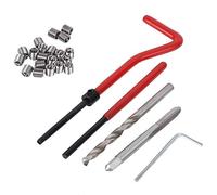 Riuulity Kit de Réparation de Filetage, Ensemble D'inserts M5, Outils Fonctionnels pour Réparer les Filetages Endommagés dans les Machines en Acier et en Aluminium, 25 Pièces