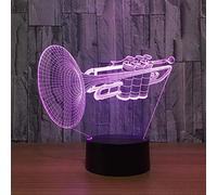 Riuulity Lampe de Table LED 3D, Veilleuse Colorée, Instrument de Musique, Décoration D'intérieur, Cadeau Idéal pour Noël, Fête D'anniversaire, café, Télécommande Tactile