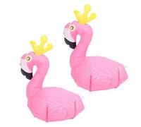Riuulity Lumières Solaires Colorées de Piscine de Flamant Rose, Lumières Flottantes de Conception de Couronne pour L'éclairage Nocturne, 2 Pièces