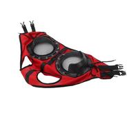 Riuulity Lunettes Red Horse en Respirante, Couvre-Yeux en Fil d'acier avec Demi-Couverture Détachable pour L'entraînement de Course