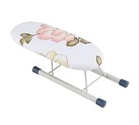 Riuulity Mini Planche à Repasser, Manchette à Manches en Fer, Collier, Table de Manutention D'ouverture des Jambes pour Les Voyages à Domicile, Support Stable avec Couvercle (Pivoine)
