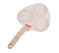 Riuulity Poêle à œufs Antiadhésive à 3 Compartiments, Poêle de Petit Déjeuner en Alliage D'aluminium avec Poignée Résistante à la Chaleur pour œufs, Hamburgers, Crêpes