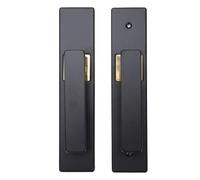 Riuulity Poignée de Porte à Levier avec Entrée à clé, Set en Alliage D'aluminium renforcé avec Gros Bouton de Remplissage pour Chambres, Salles de Bain, Hôtels, Bureaux, écoles, (or noir)