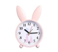Riuulity Réveil Lapin Mignon, Horloge de Chevet Silencieuse et Précise avec Un Look Mignon et Une Taille Compacte, Adaptée à la Maison et au Bureau