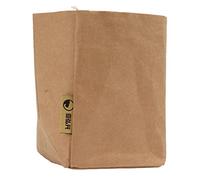 Riuulity Sac en Papier Kraft lavé, Sac de Rangement en Papier Kraft, Pochette Debout Réutilisable avec Fermeture éclair pour Aliments, Fruits, Légumes, Stockage à (Petite)