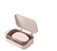 Riuulity Support de Boîte à Savon Portable Anti-poussière et étanche, avec égouttoir pour Salle de Bain, Cuisine, Voyage, Matériau PP 5,2x3,3x2,0 Pouces (Pink)