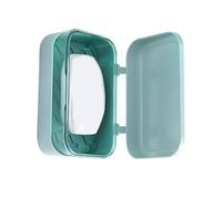 Riuulity Support de Boîte à Savon Portable Anti-poussière et étanche, avec égouttoir pour Salle de Bain, Cuisine, Voyage, Matériau PP 5,2x3,3x2,0 Pouces (Blue)