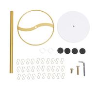 Riuulity Support pour Serre-tête 22 Crochets Rond Bois Métal Bijou Porte-serrure pour Boucles D'oreilles Bracelets Bagues Porte-clés avec Construction Robuste en Pin et Fer