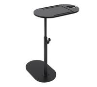 Riuulity Table D'appoint en Forme de C, Hauteur Réglable de 16,5 à 32,2 Pouces avec Plateau Rotatif à 360 Degrés, pour Chevet, canapé, Baignoire, Salon