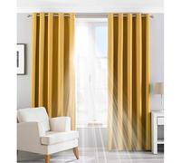 Riva Accueil Eclipse Occultants Oeillets Rideaux, Polyester, Ocre, 46" X 72" (117 X 183 Cm)