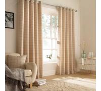 RIVA Furn Ellis Ringtop Rideaux Oeillet (Paire) - Prêts - Polyester - Naturel - 229Cm X 183Cm, Polyester, Naturel, 229 X 183 Cm (90" X 72" Pouces)