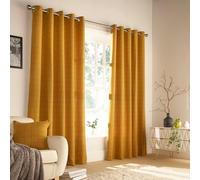 RIVA Furn Ellis Ringtop Rideaux Oeillet (Paire) - Prêts - Polyester - Ocre - 168Cm X 137Cm, Polyester, Ocre, 168 X 137 Cm (66" X 54" Pouces)